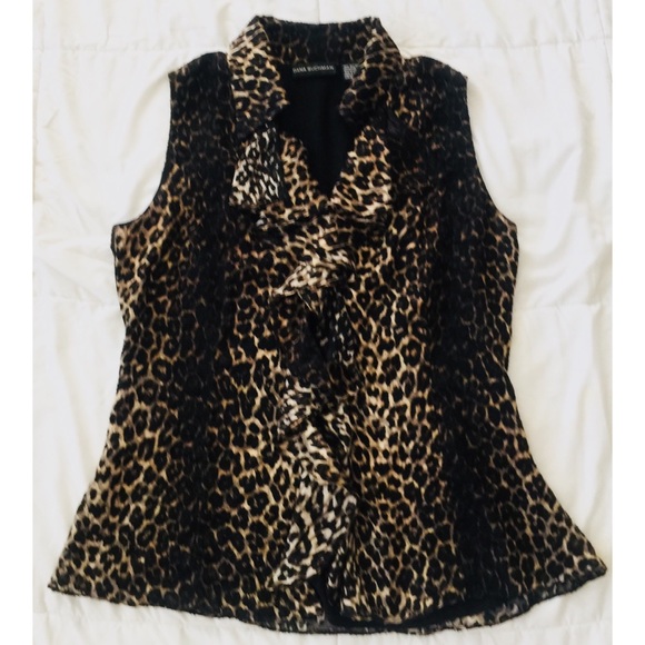 Dana Buchman Leopard Print Top - Picture 1 of 2